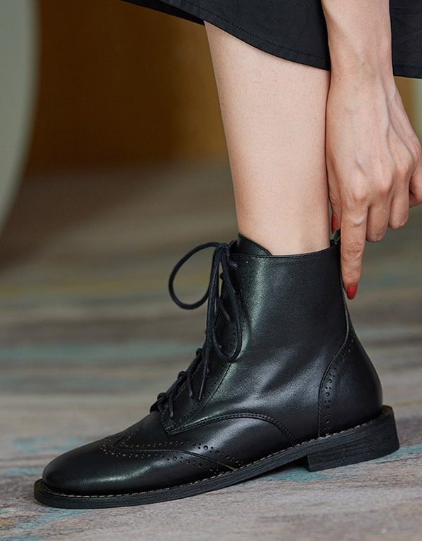 British Style Handmade Vintage Lace-up Oxford Boots Sep New Trends 2020 128.00