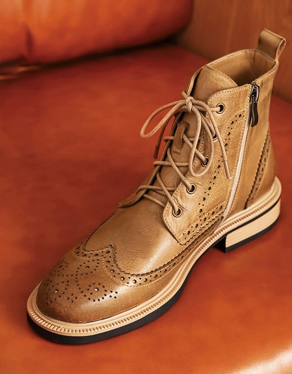 British Style Vintage Brock Oxford Boots for Women Aug Shoes Collection 2021 118.80