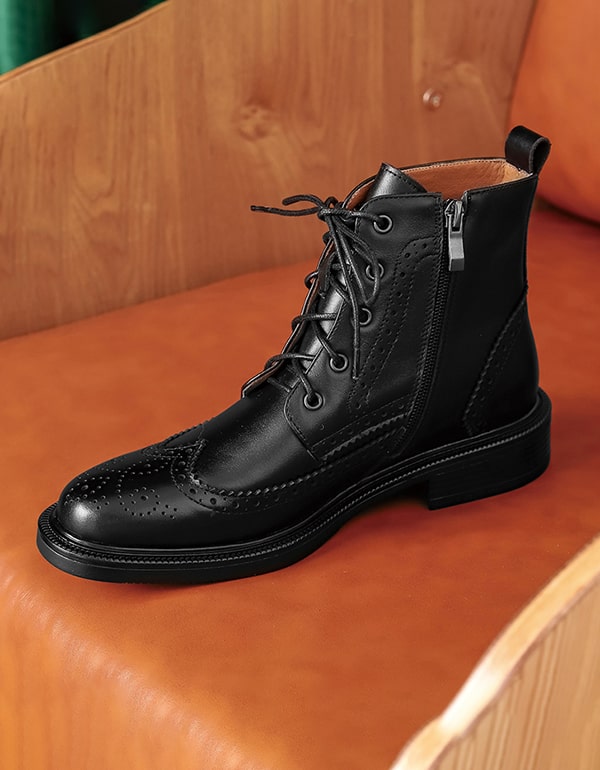 British Style Vintage Brock Oxford Boots for Women Aug Shoes Collection 2021 118.80