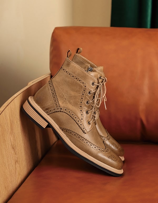 British Style Vintage Brock Oxford Boots for Women Aug Shoes Collection 2021 118.80