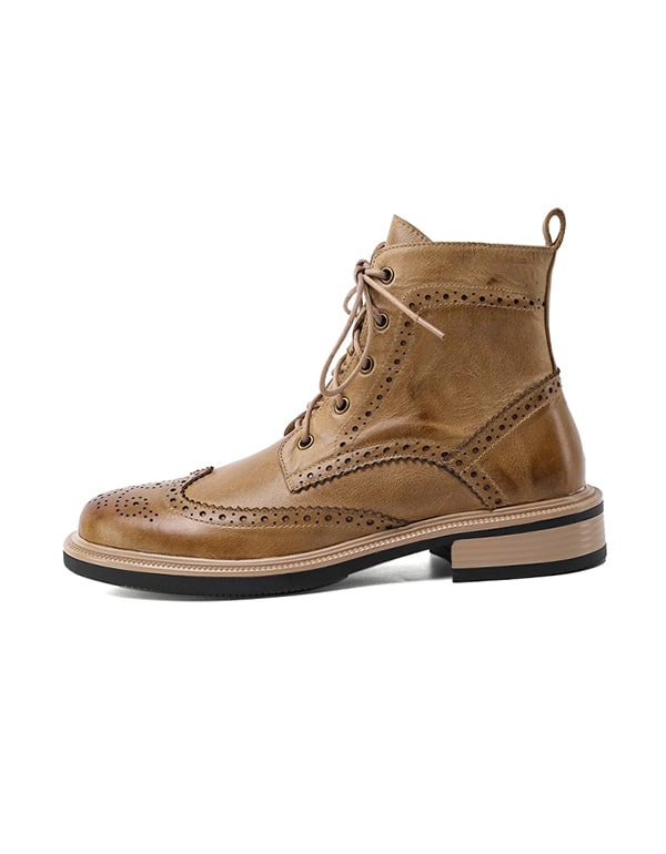 British Style Vintage Brock Oxford Boots for Women Aug Shoes Collection 2021 118.80