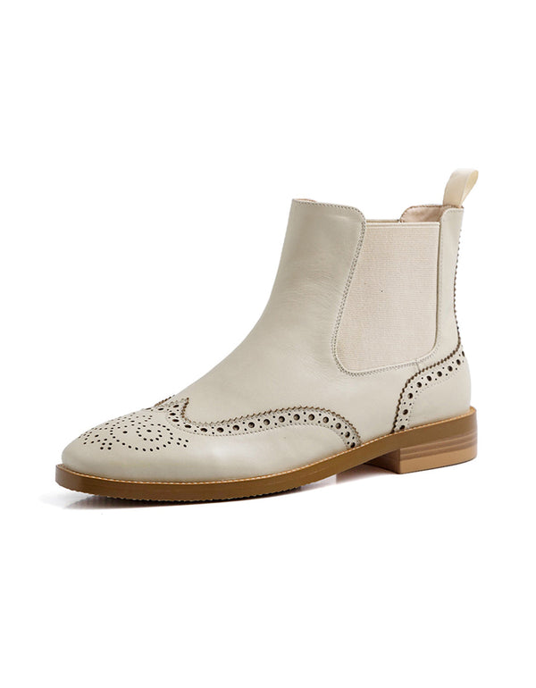 Vintage British Style Women Oxford Boots Beige December New 2019 125.00
