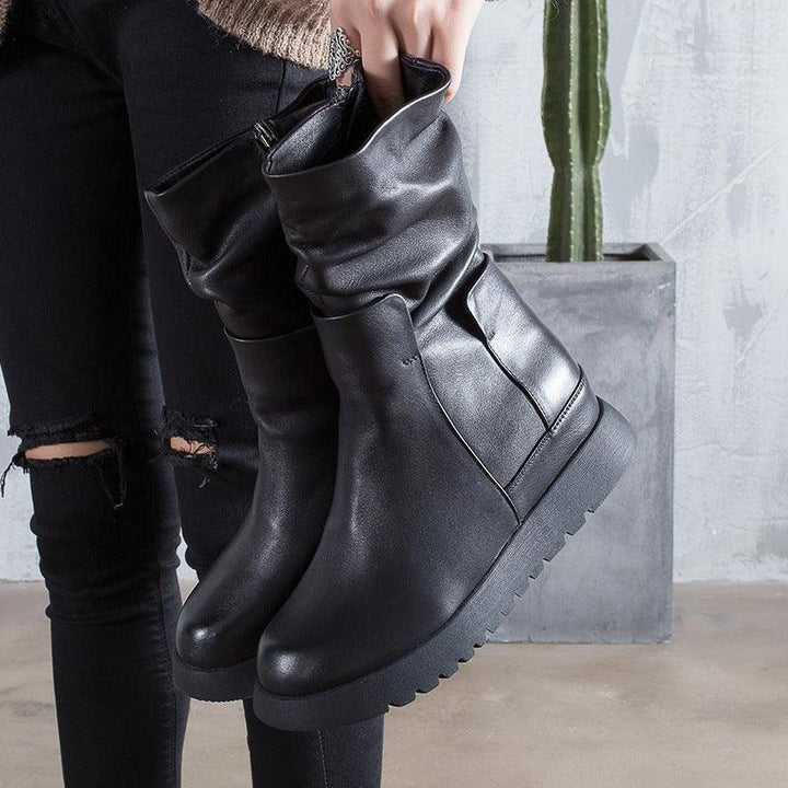 Winter Autumn Comfortable Long Leather Boots for Women - ZYLIRA