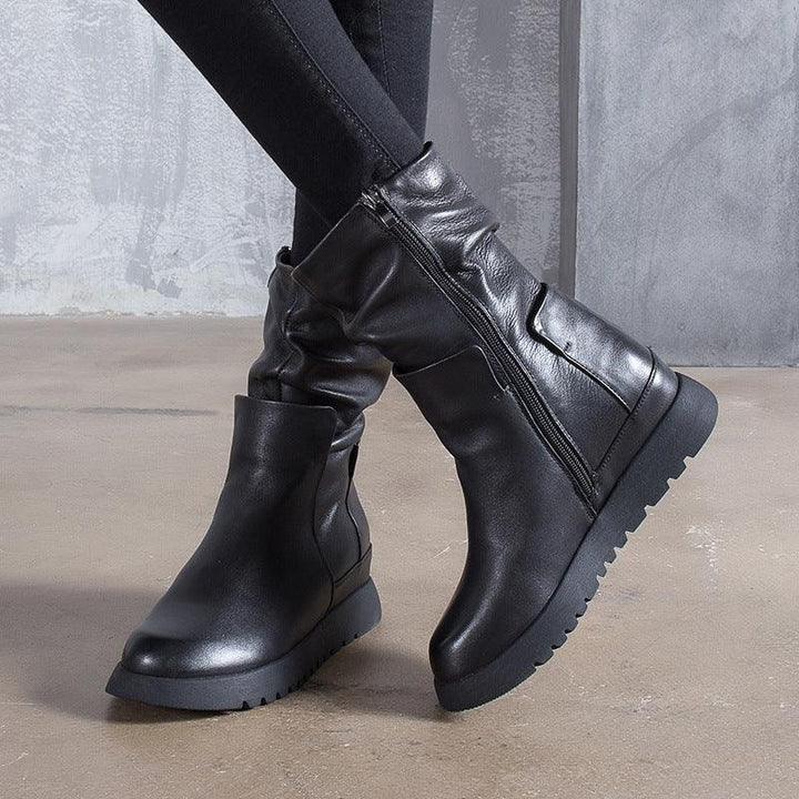 Winter Autumn Comfortable Long Leather Boots for Women - ZYLIRA