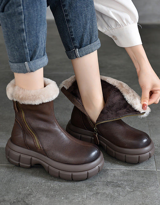 ComfortablezyliraFurLinerRoundToePlatformWinterBoots.