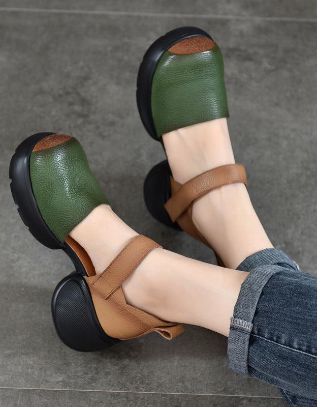 Comfortable Round Toe Chunky Heel Platform Sandals - ZYLIRA