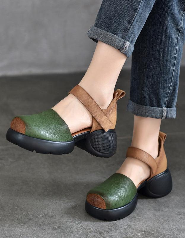 Comfortable Round Toe Chunky Heel Platform Sandals - ZYLIRA