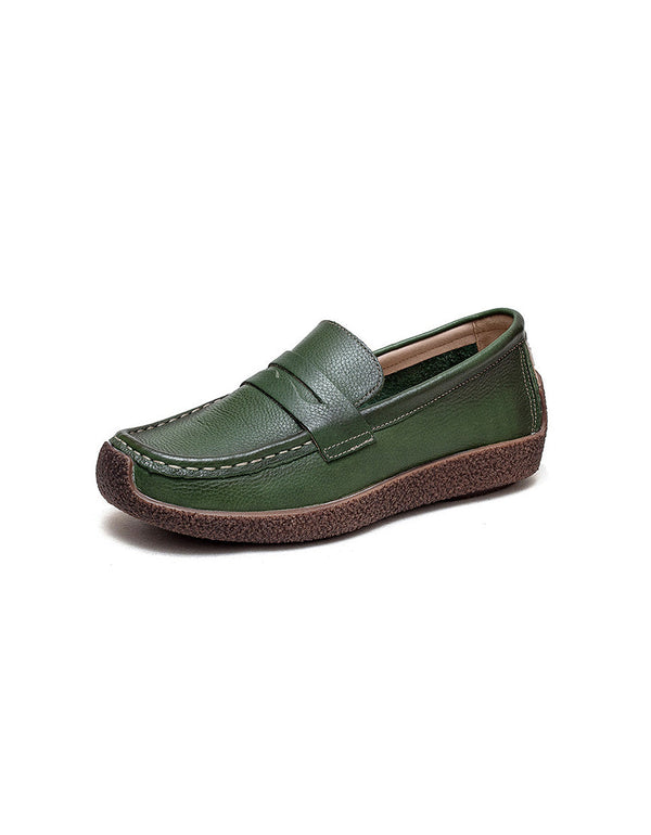 Comfortable Soft Leather Slip On Loafers for Women