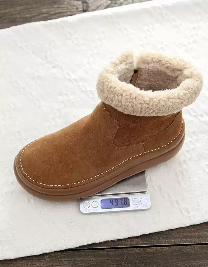 Comfortable Suede Winter Snow Boots with Fur - ZYLIRA