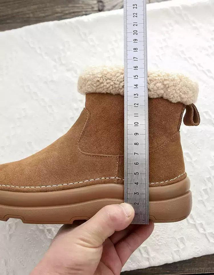 Comfortable Suede Winter Snow Boots with Fur - ZYLIRA