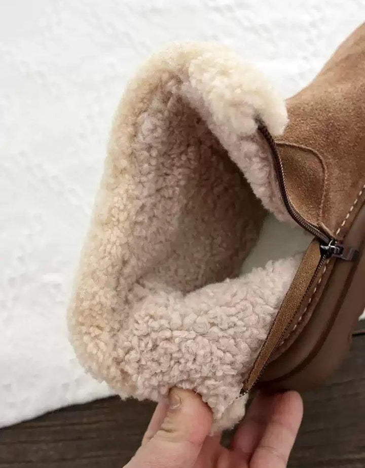 Comfortable Suede Winter Snow Boots with Fur - ZYLIRA