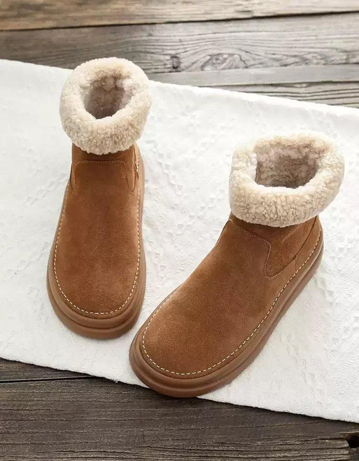 Comfortable Suede Winter Snow Boots with Fur - ZYLIRA