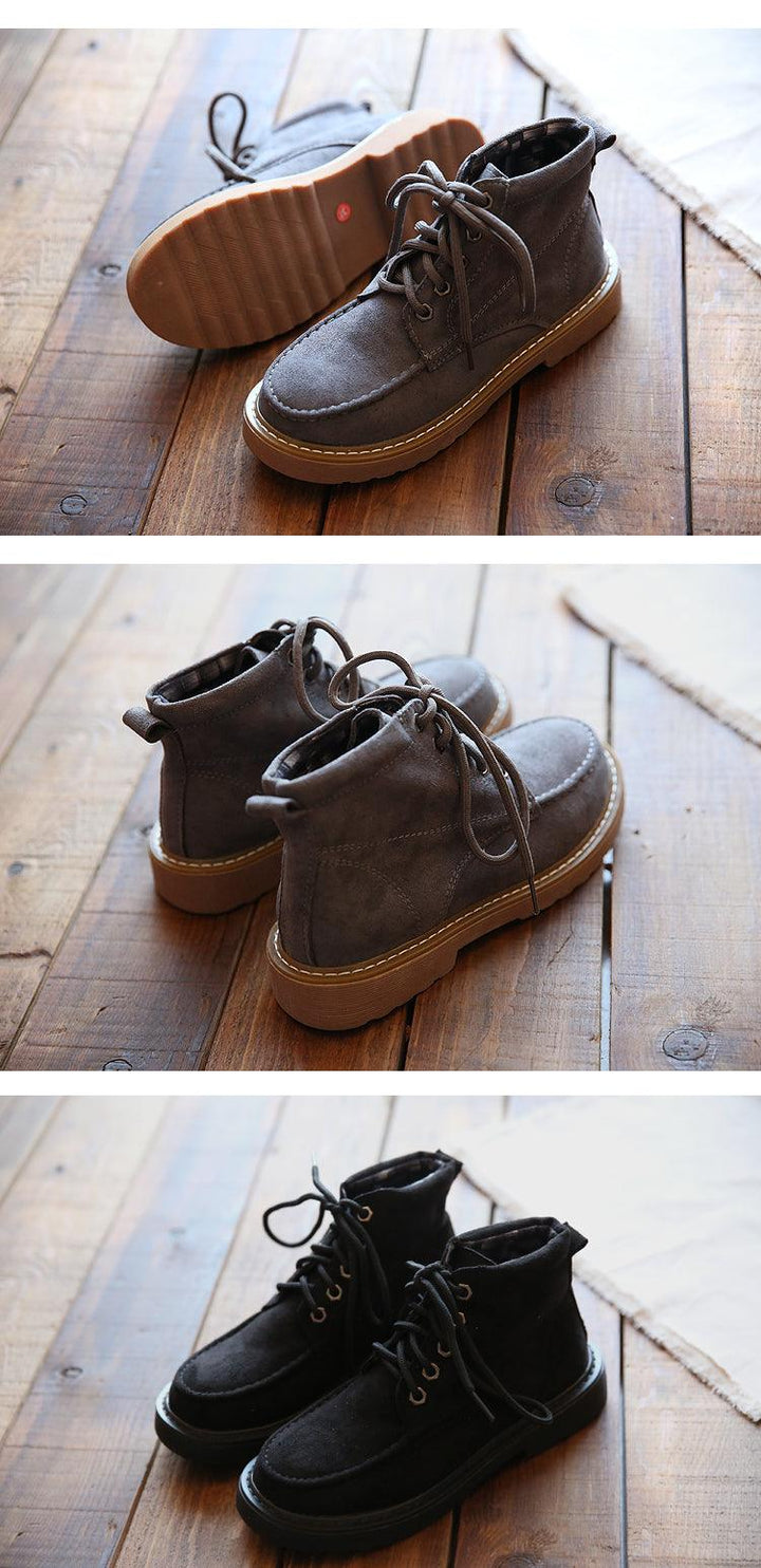 Comfortable Lace Up Motorcycle Martin Boots - ZYLIRA