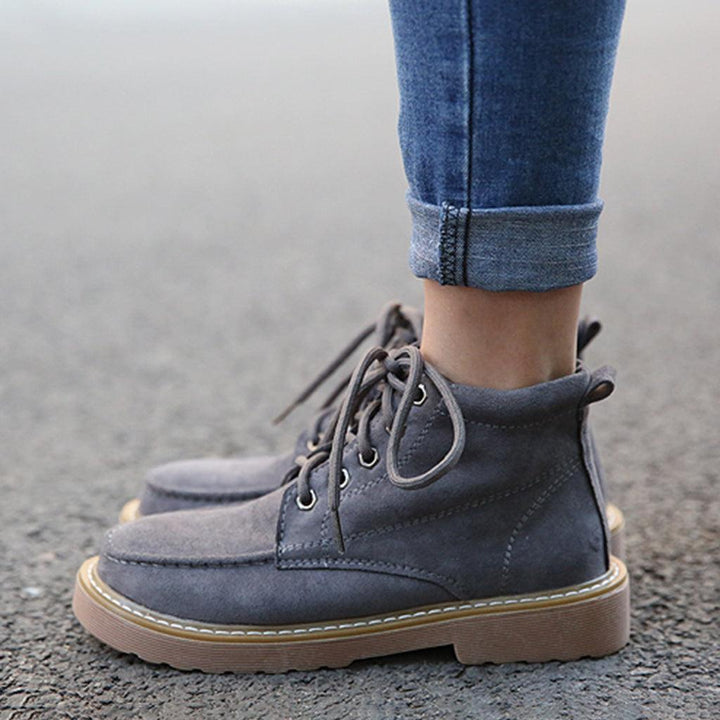 Comfortable Lace Up Motorcycle Martin Boots - ZYLIRA