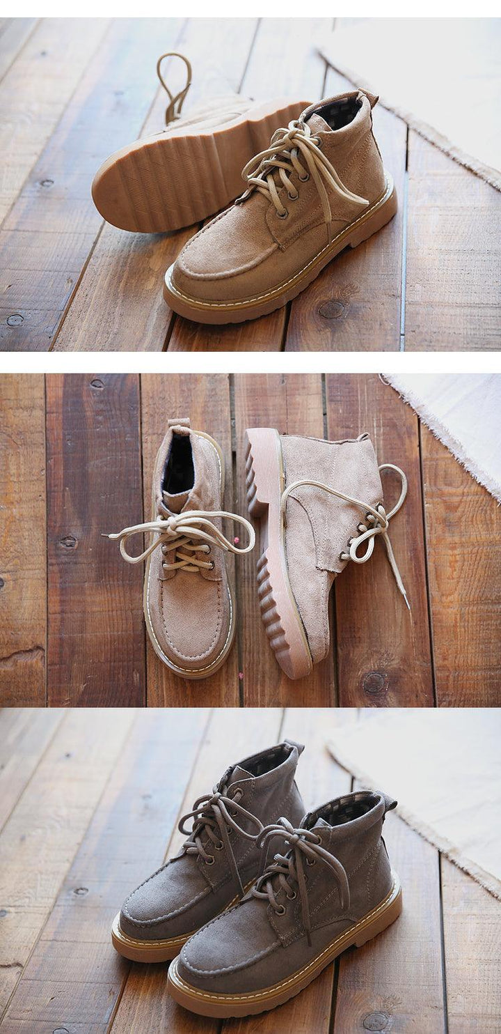 Comfortable Lace Up Motorcycle Martin Boots - ZYLIRA