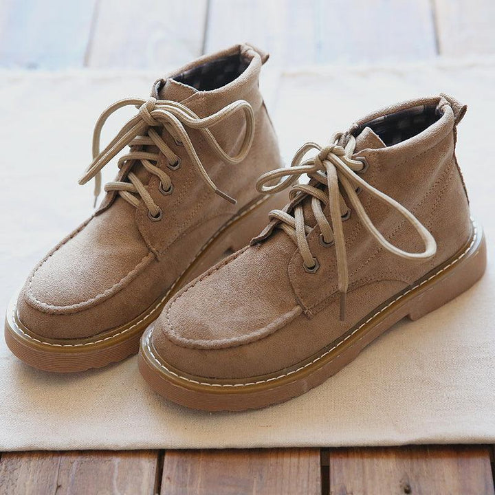 Comfortable Lace Up Motorcycle Martin Boots - ZYLIRA