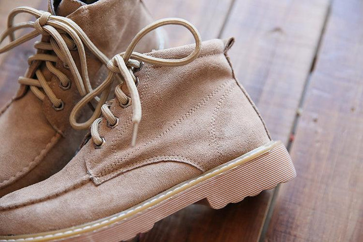 Comfortable Lace Up Motorcycle Martin Boots - ZYLIRA