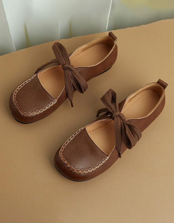 Front Lace-up Round Head Cute Mary Janes Sep Shoes Collection 2022 105.00