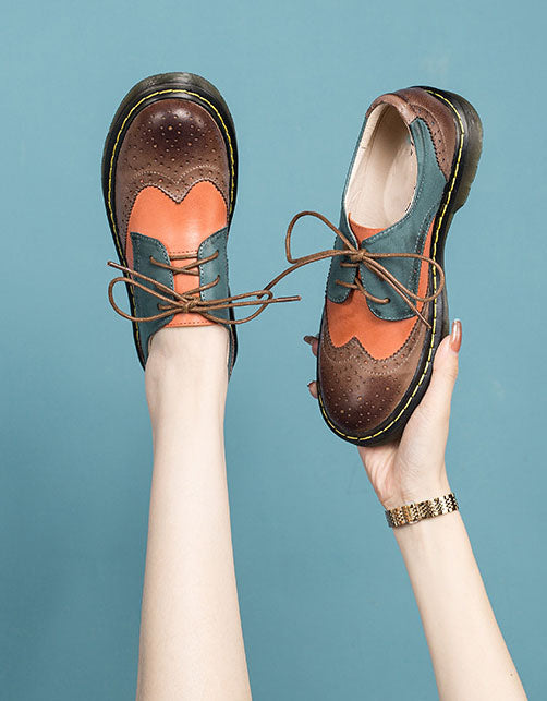 Genuine Leather Vintage Oxford Shoes for Women 2021 Nov Shoes Collection 2021 135.00