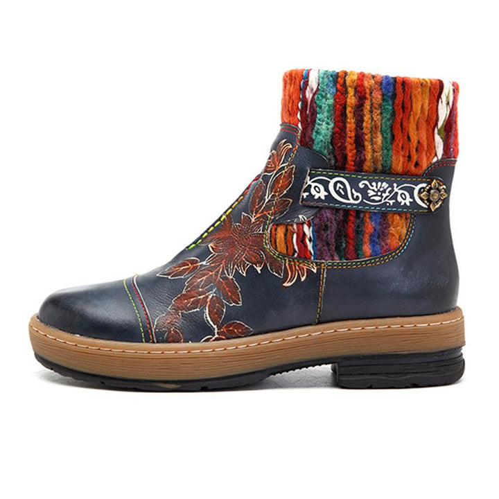Handmade Leather Vintage Ethnic Women's Winter Boots 36-42 - ZYLIRA