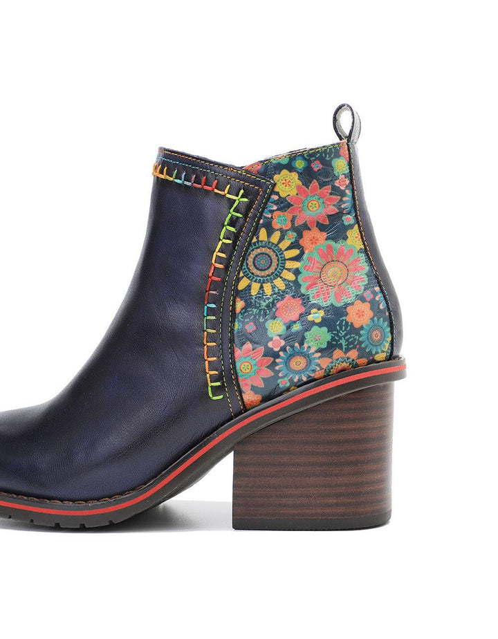 Hand-painted Leather Stitching Chelsea Boots - ZYLIRA
