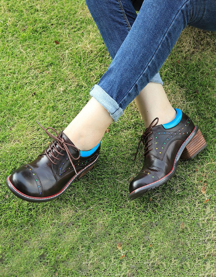 Hand-painted Vintage Oxford Shoes for Women - ZYLIRA