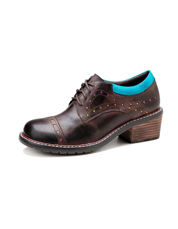 Hand-painted Vintage Oxford Shoes for Women - ZYLIRA