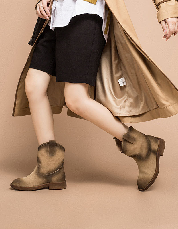 Handmade Leather Anti-slip  Suede Mid-calf Boots March Shoes Collection 2023 180.00