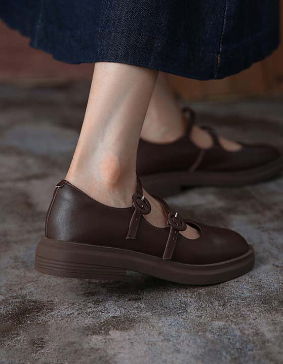 Handmade Vintage 2 Straps Mary Jane Shoes April Shoes Collection 2022 80.90