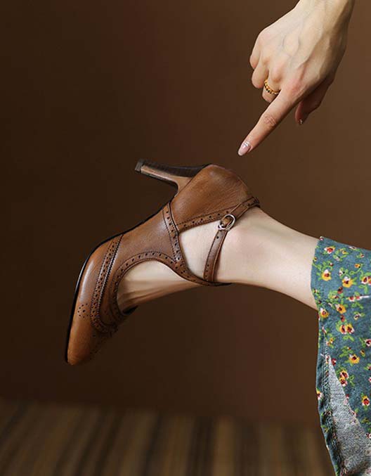 Handmade Vintage Cross Strap Burgling Mary Jane Shoes April Shoes Collection 2023 188.80