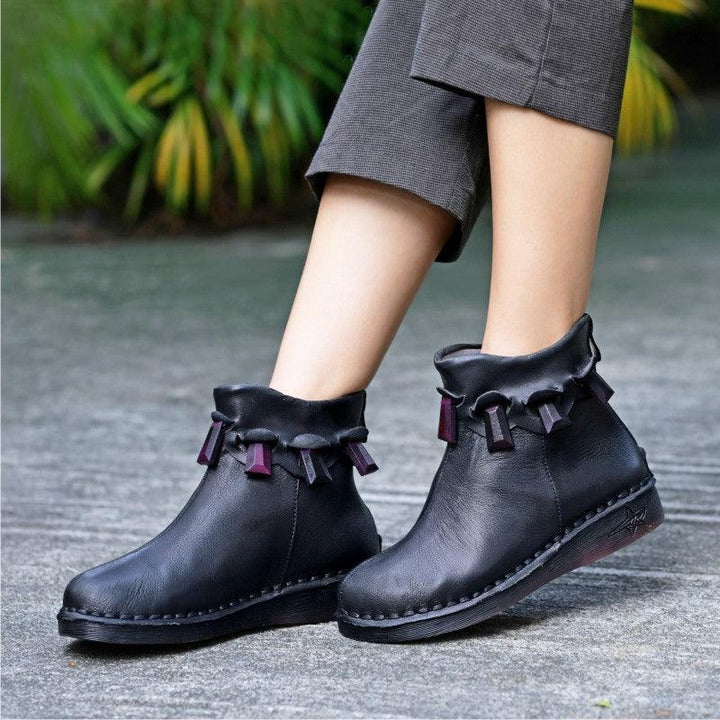 Handmade Comfortable Leather Women's Retro Boots - ZYLIRA