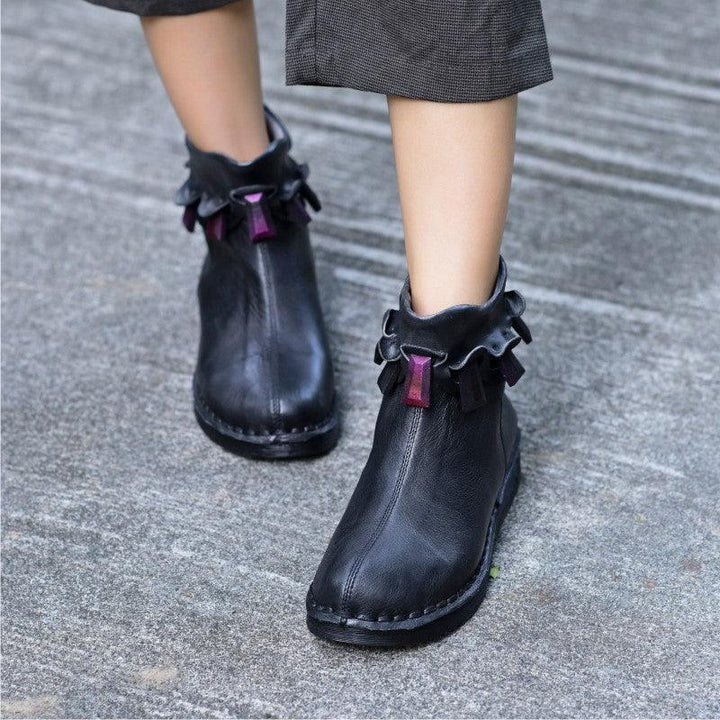 Handmade Comfortable Leather Women's Retro Boots - ZYLIRA