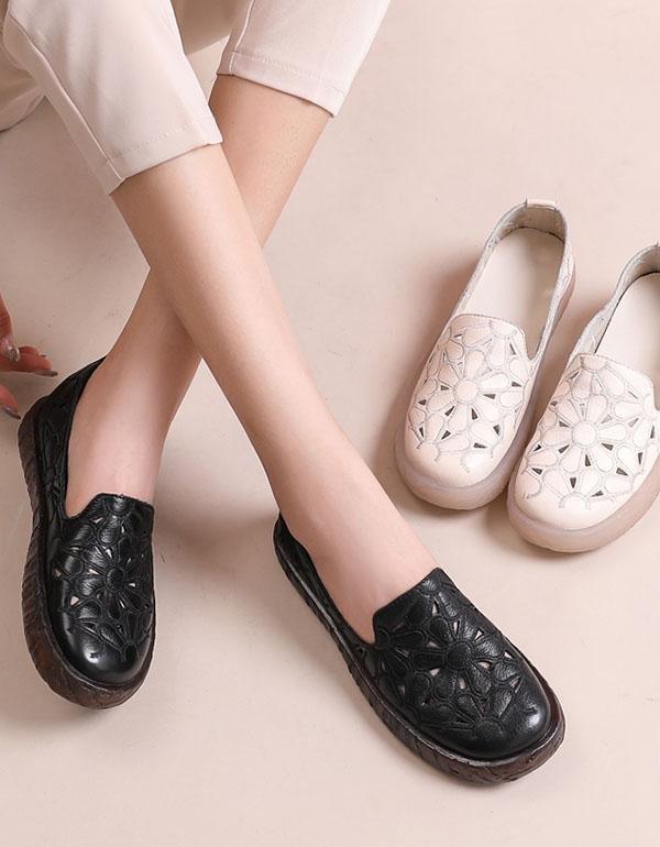 Handmade Leather Comfortable Flat Shoes | 35-41 - ZYLIRA