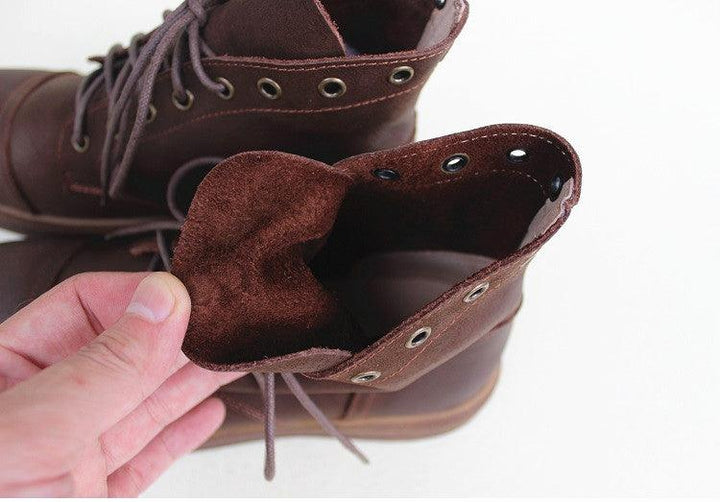Lace Up Non-Slip Soft Leather Women's Boots - ZYLIRA