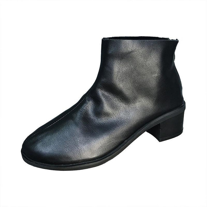 Low-Heeled Velvet Black Short Boots 34-41 | Gift Shoes - ZYLIRA