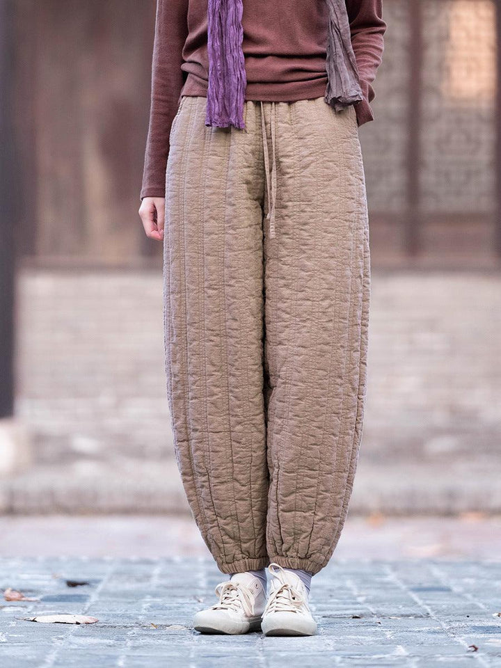 Autumn Winter Cozy Padded Warmth Casual Cotton Pants - ZYLIRA