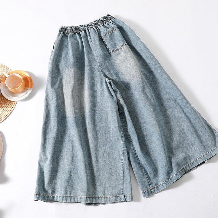 Vintage Washed Oversized Loose Fit Pleated Jeans - ZYLIRA