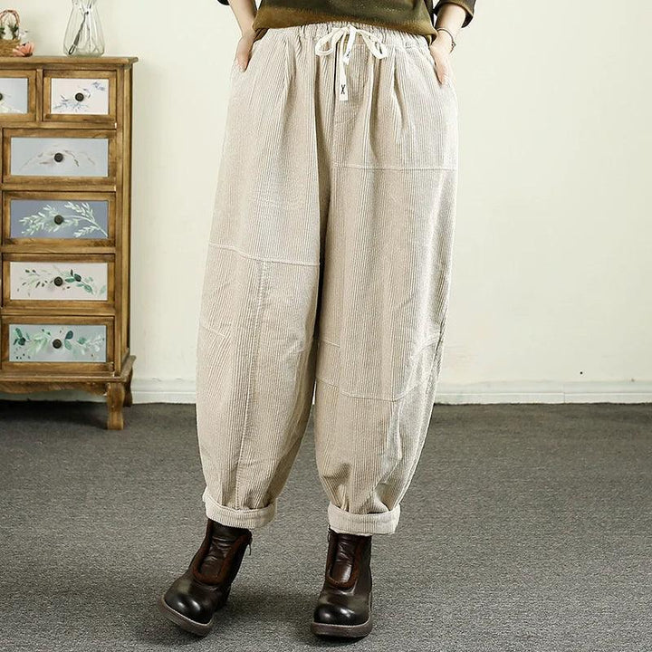 Women Autumn Warm Corduroy Harem Pants - ZYLIRA