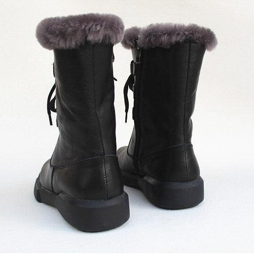 Pure Leather Waterproof Winter Boots With Fur 35-41 - ZYLIRA