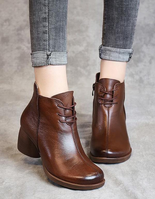 Retro Elegant Comfortable Chunky Boots | Gift Shoes - ZYLIRA