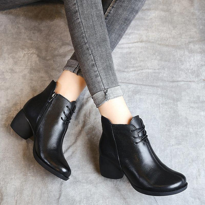 Retro Elegant Comfortable Chunky Boots | Gift Shoes - ZYLIRA