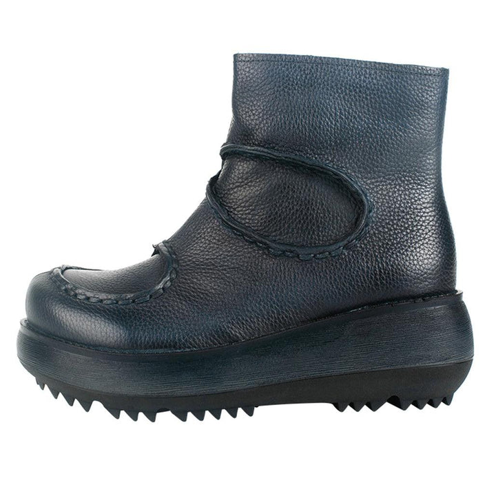 Retro Leather Wedge Short Boots | Gift Shoes - ZYLIRA