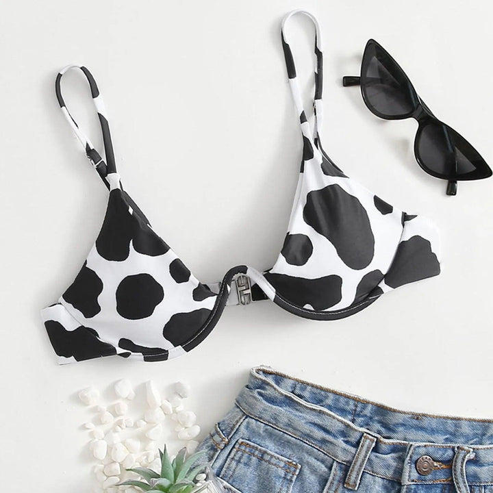 Cow Print Swimsuit Top - ZYLIRA