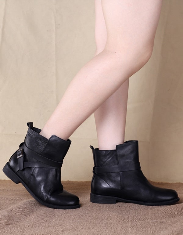 Bottines faites main printemps-automne noires