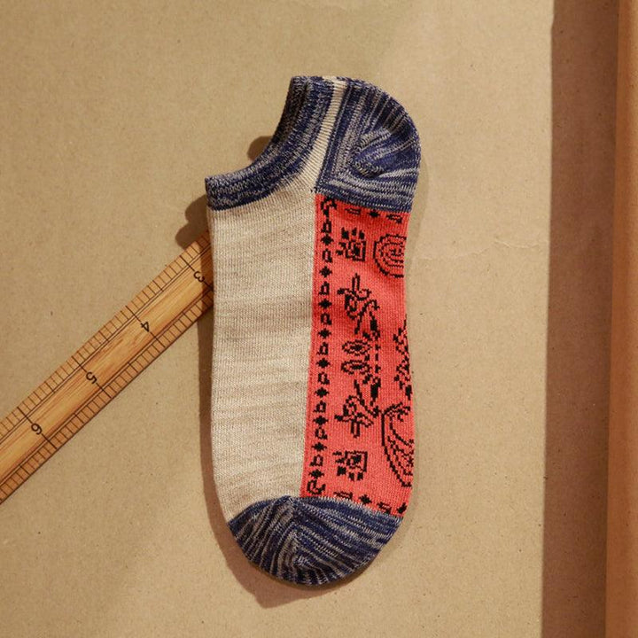 Spring Autumn Jacquard Color Matching Socks (5 Pairs) - ZYLIRA