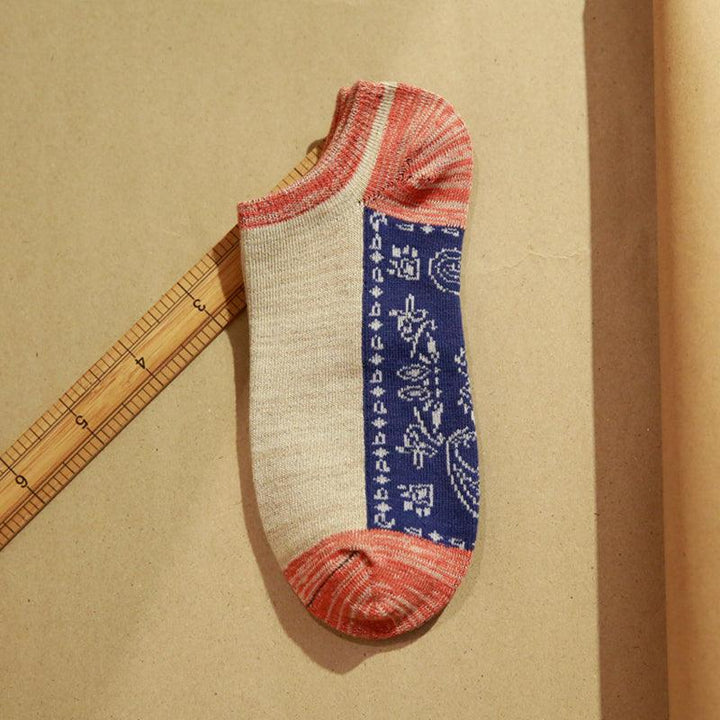 Spring Autumn Jacquard Color Matching Socks (5 Pairs) - ZYLIRA
