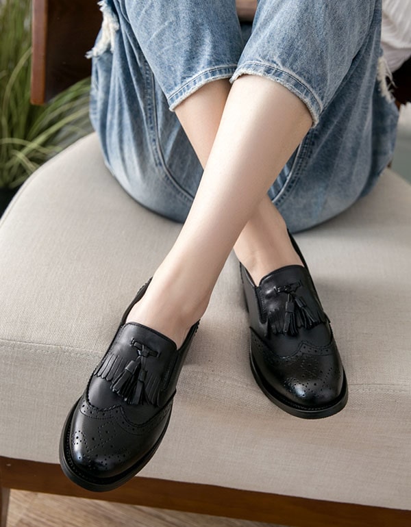 British Style Handmade Leather Black Oxford Shoes June New 2020 155.00