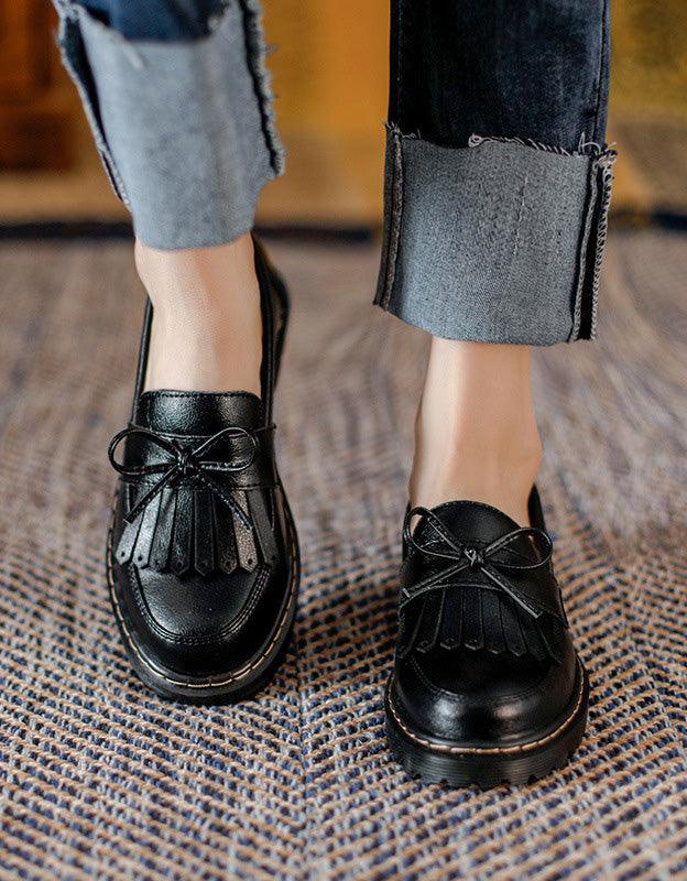 Spring Handmade Vintage Tassel Mary Jane Shoes - ZYLIRA
