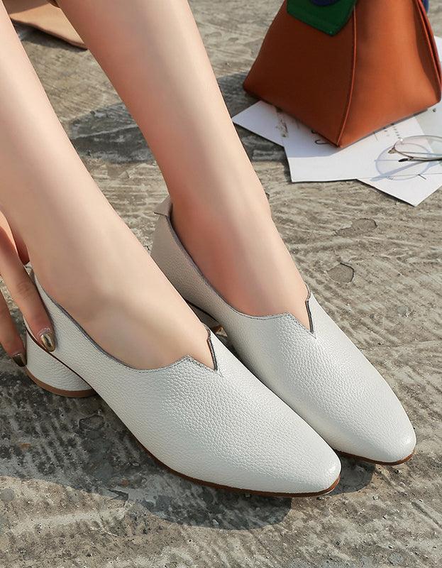 Spring Pointed Toe Elegant Chunky Heels Pumps - ZYLIRA