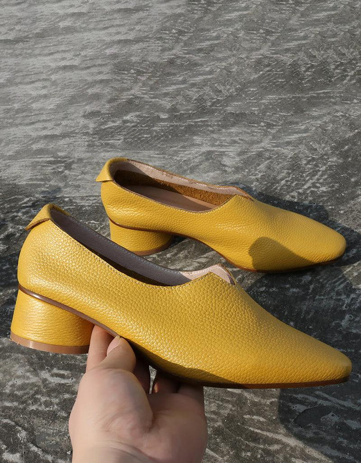 Spring Pointed Toe Elegant Chunky Heels Pumps - ZYLIRA